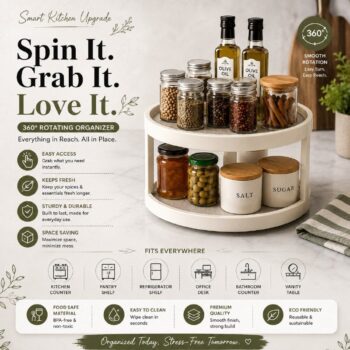 2 Tier Rotating Spice Rack Organizer
