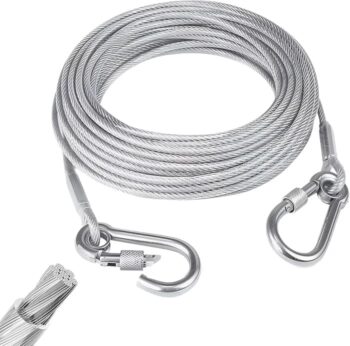 Stainless Steel Clothesline Rope with Safety Hooks