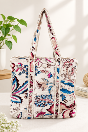 Pure cotton quilted Tote bag